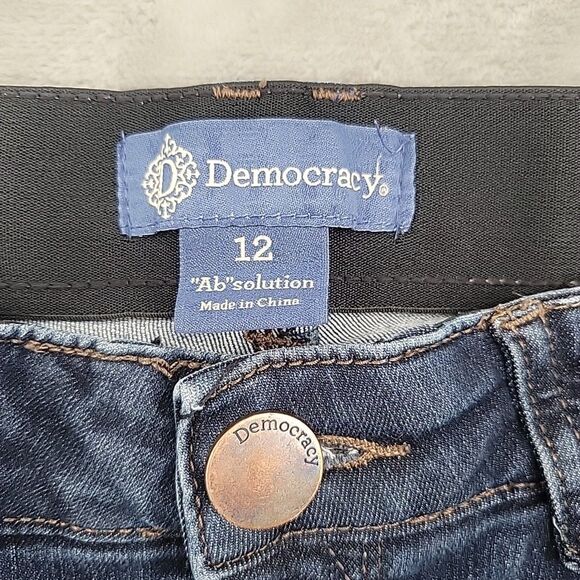 Democracy 'Ab'solution Womens Jeans Size 12 Tapered Leg Stretch Waist 34x30 - Picture 6 of 12